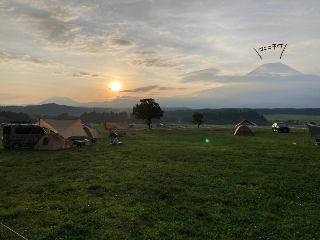 富士山の近くのキャンプ場