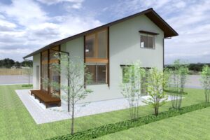 陽の栖小林建設が埼玉県行田市に建てた新築注文住宅の完成見学会の外観パース